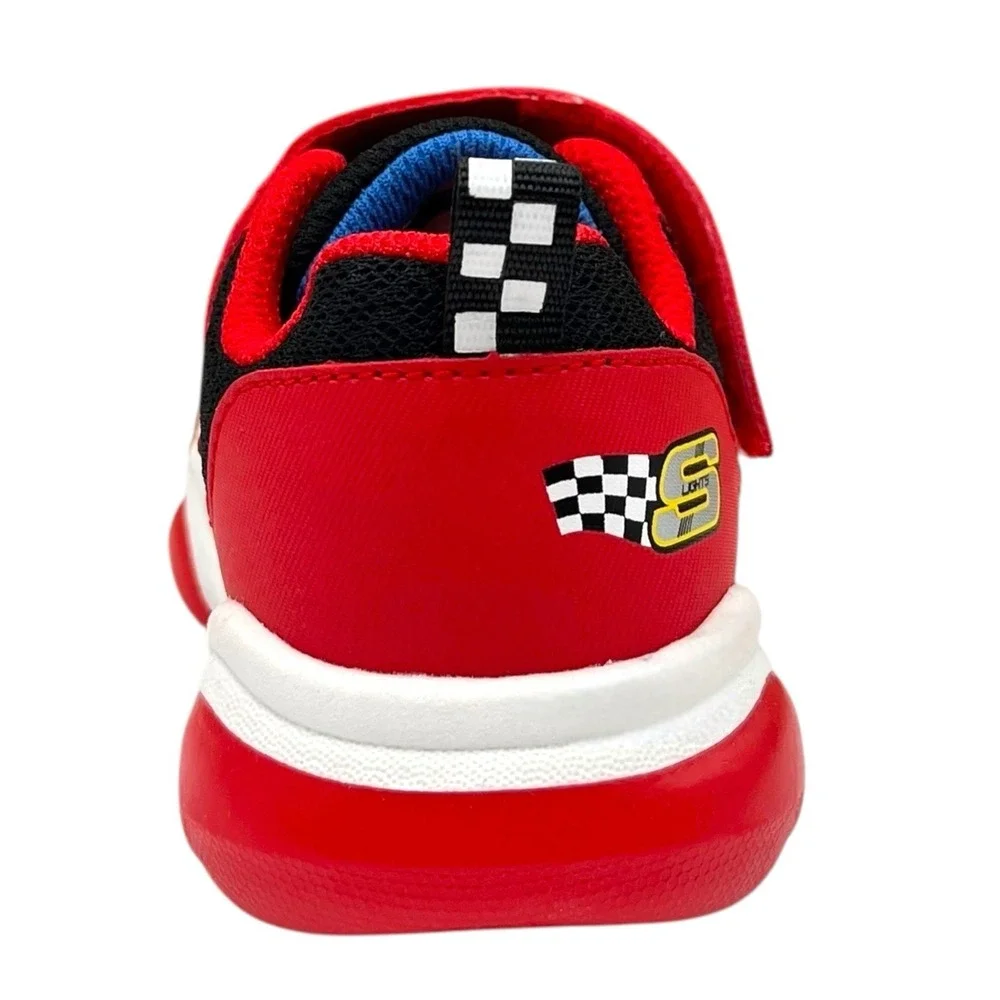 Skechers Toddler Boys Light-up Athletic Shoes Size 10 Slip-on Sneakers Black Red